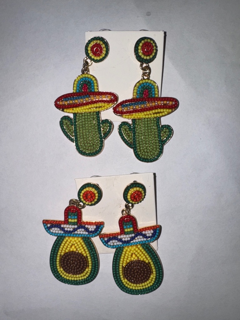 2 Pairs Vogue knock Cinco De Mayo Theme Beaded Mexican Dangle Earrings